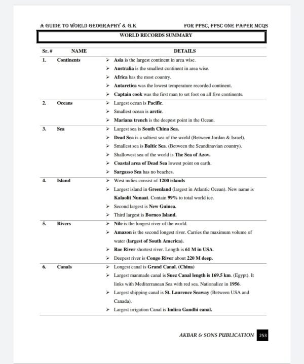 A GUIDE TO WORLD GEOGRAPHY & GENERAL KNOWLEDGE LATEST EDITION 2025 - Image 14